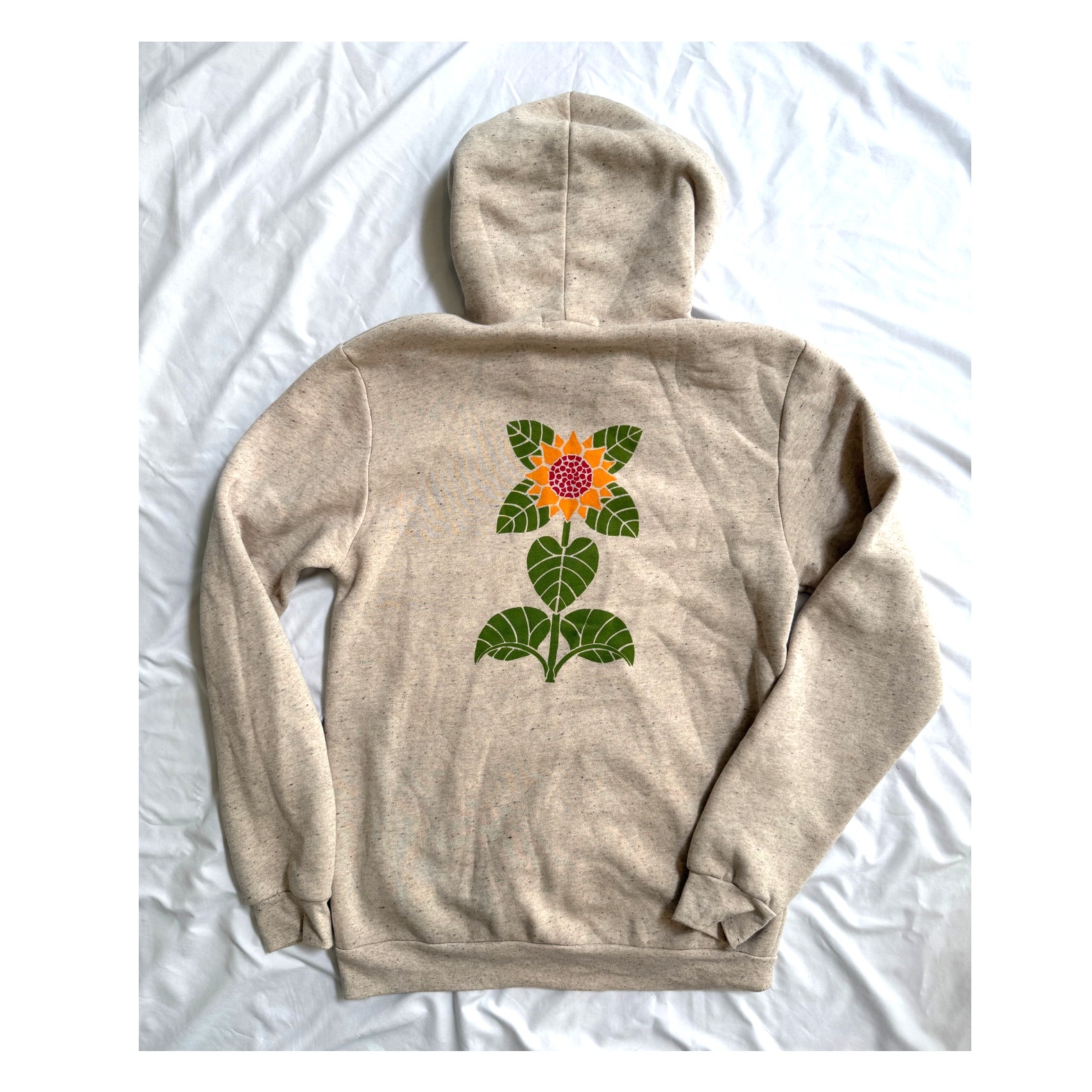 Culk Sunflower Full Zip-Up Hoodie Heathered Tri-Cream, Medium, Mens, Unisex — image 2 of 4